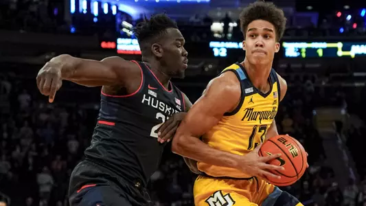 Marquette Men's Basketball defeats UCONN 70-68 to advance to the Big East Tournament finals at Madison Square Garden in New York City, NY on Friday March 10, 2023