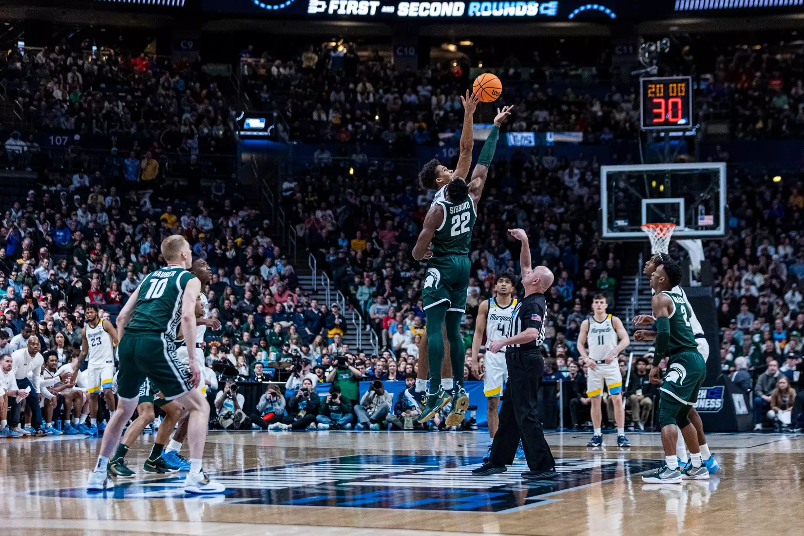Marquette Men's Basketball falls to Michigan State 69-60 in the second round of March Madness at Nationwide Arena in Columbus, Ohio on Sunday March 19, 2023.