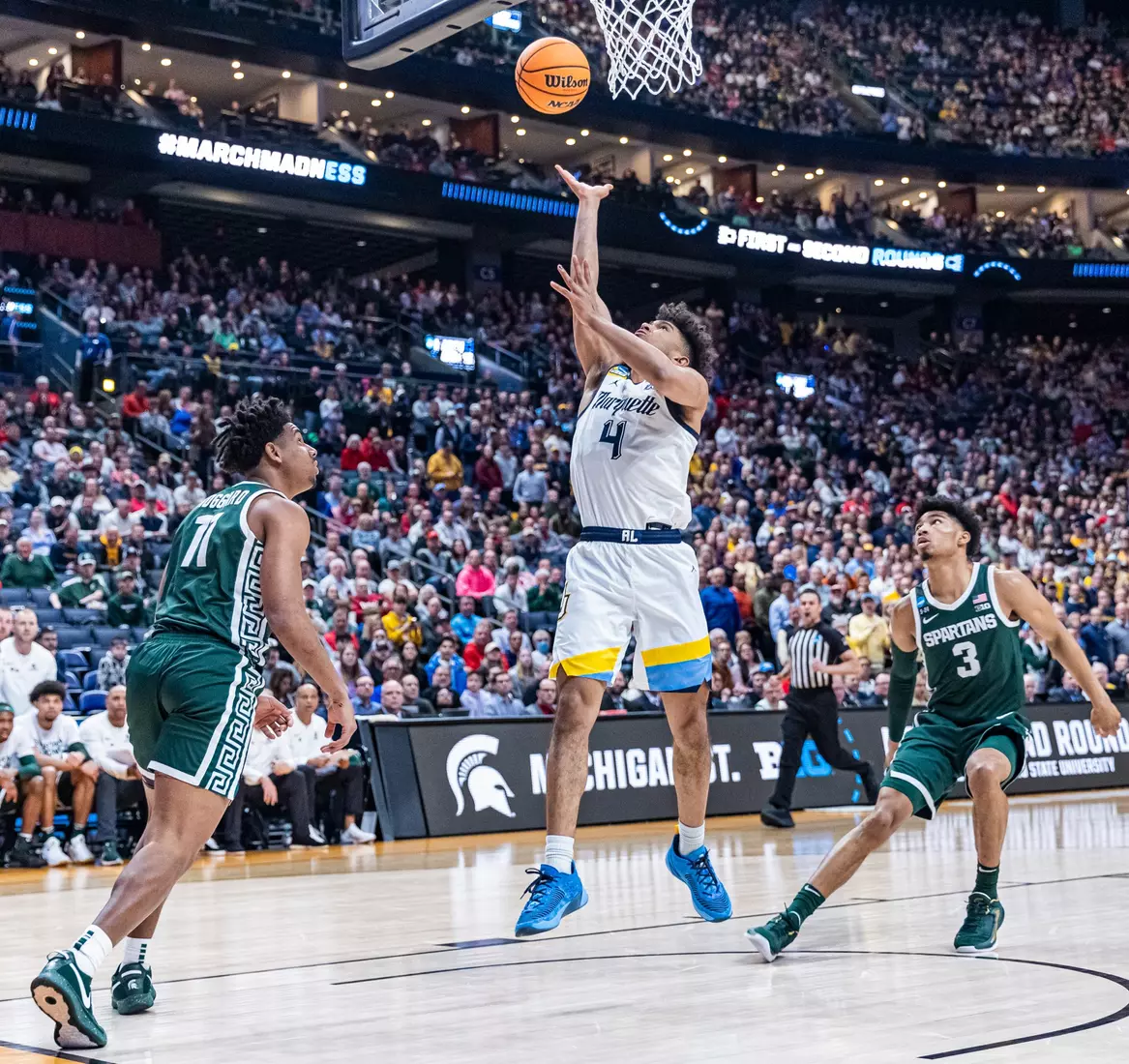 Marquette Men's Basketball falls to Michigan State 69-60 in the second round of March Madness at Nationwide Arena in Columbus, Ohio on Sunday March 19, 2023.