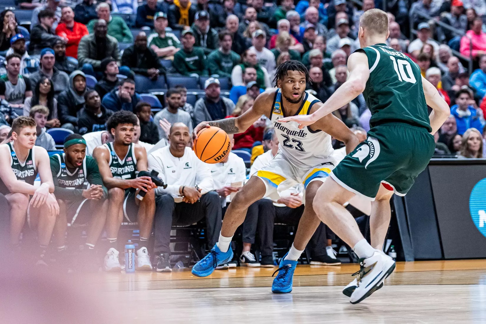 Marquette Men's Basketball falls to Michigan State 69-60 in the second round of March Madness at Nationwide Arena in Columbus, Ohio on Sunday March 19, 2023.