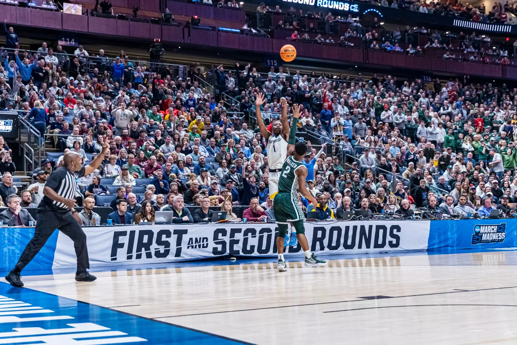 Marquette Men's Basketball falls to Michigan State 69-60 in the second round of March Madness at Nationwide Arena in Columbus, Ohio on Sunday March 19, 2023.