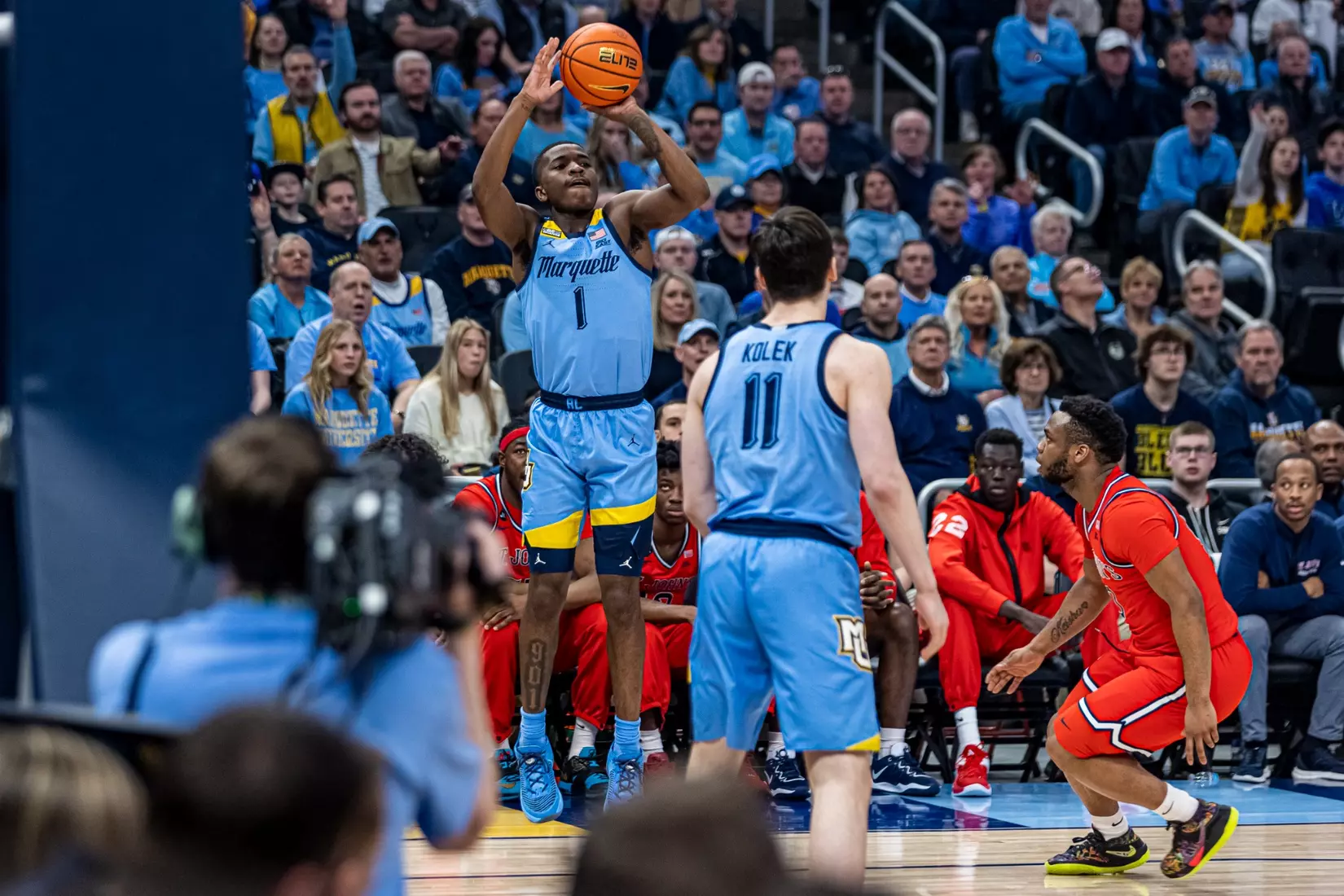 Marquette Men's Basketball defeats St. Johns 96-94 at Fiserv Forum in Milwaukee, WI on Saturday March 4, 2023.