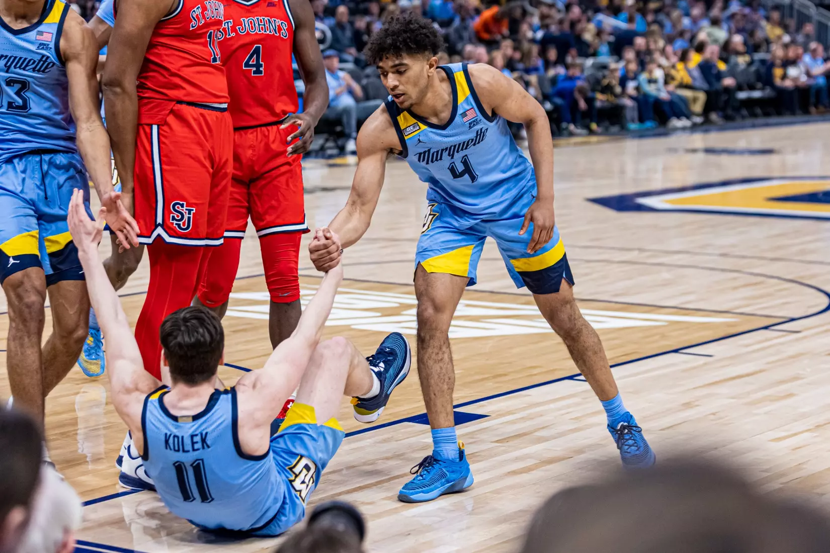 Marquette Men's Basketball defeats St. Johns 96-94 at Fiserv Forum in Milwaukee, WI on Saturday March 4, 2023.