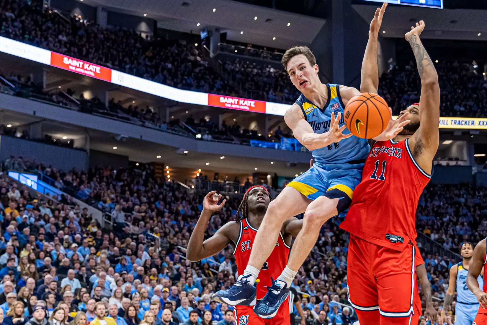 Marquette Men's Basketball defeats St. Johns 96-94 at Fiserv Forum in Milwaukee, WI on Saturday March 4, 2023.