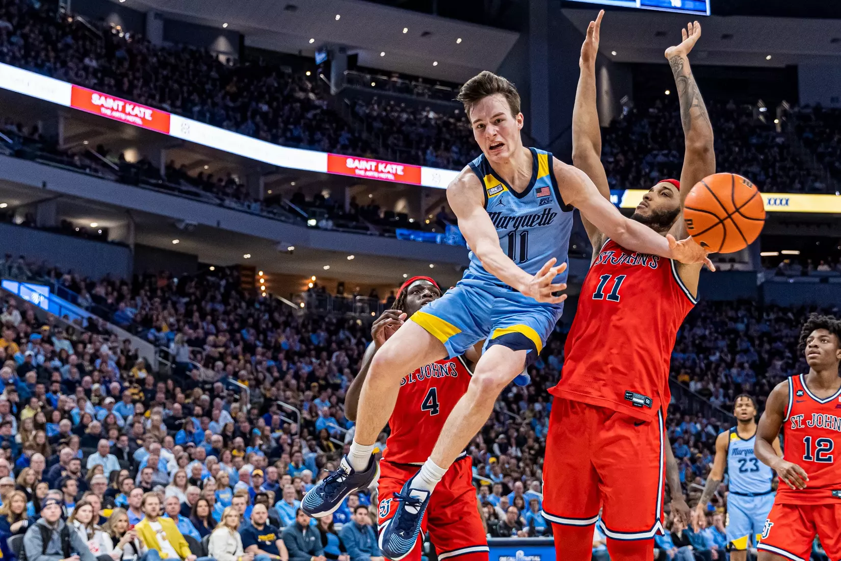 Marquette Men's Basketball defeats St. Johns 96-94 at Fiserv Forum in Milwaukee, WI on Saturday March 4, 2023.