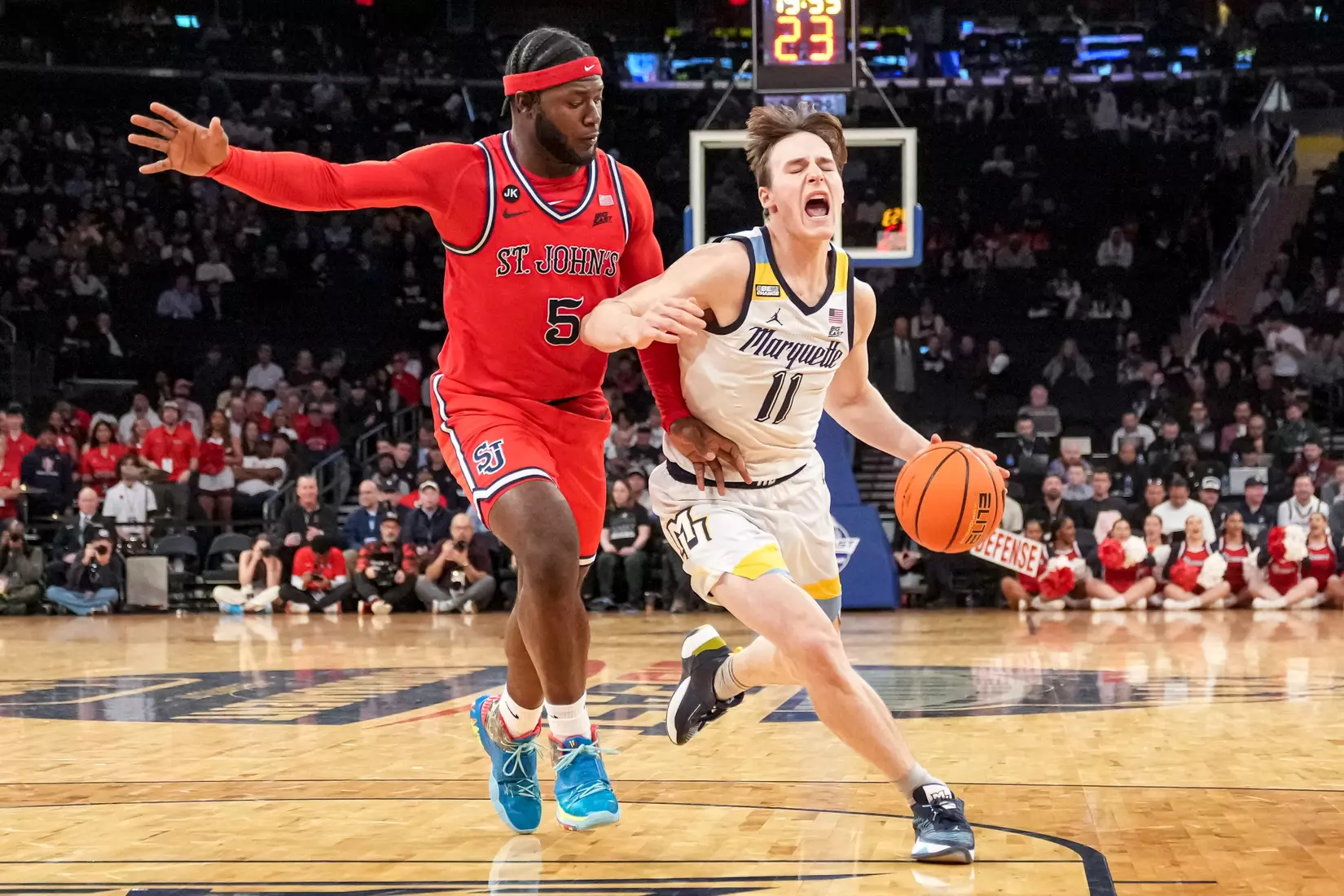 Marquette Men's Basketball defeats St. Johns 72-70 at Madison Square Garden in New York City, NY during the Quarterfinals of the 2023 Big East Tournament on Thursday March 9, 2023.