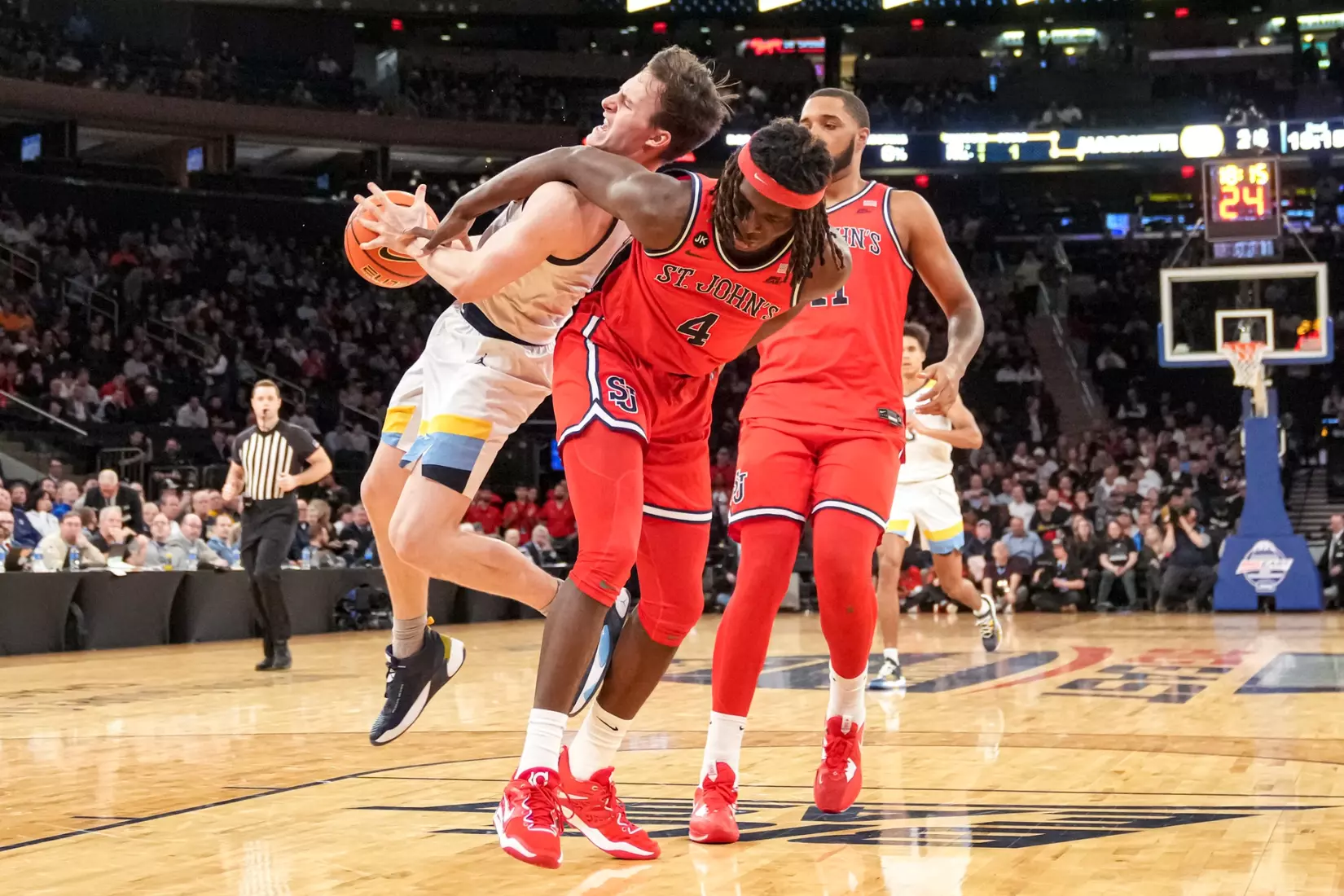 Marquette Men's Basketball defeats St. Johns 72-70 at Madison Square Garden in New York City, NY during the Quarterfinals of the 2023 Big East Tournament on Thursday March 9, 2023.