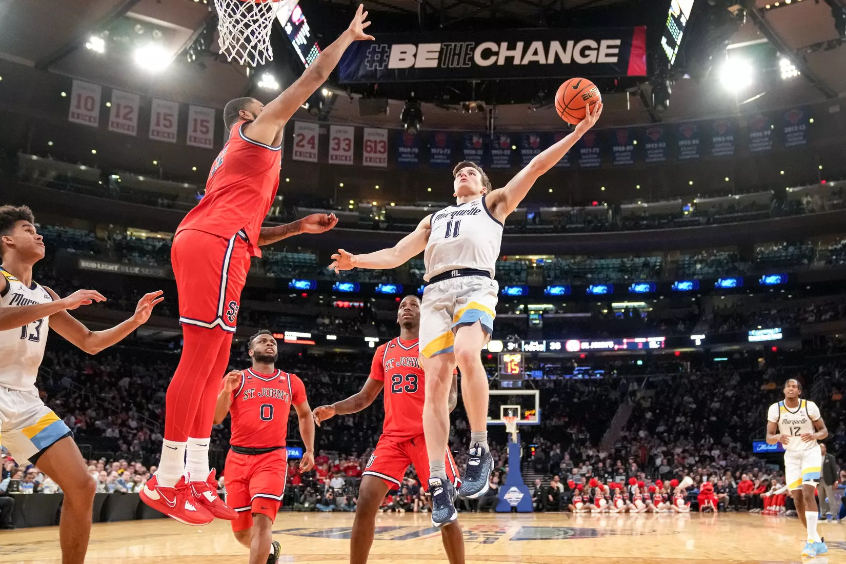 Marquette Men's Basketball defeats St. Johns 72-70 at Madison Square Garden in New York City, NY during the Quarterfinals of the 2023 Big East Tournament on Thursday March 9, 2023.