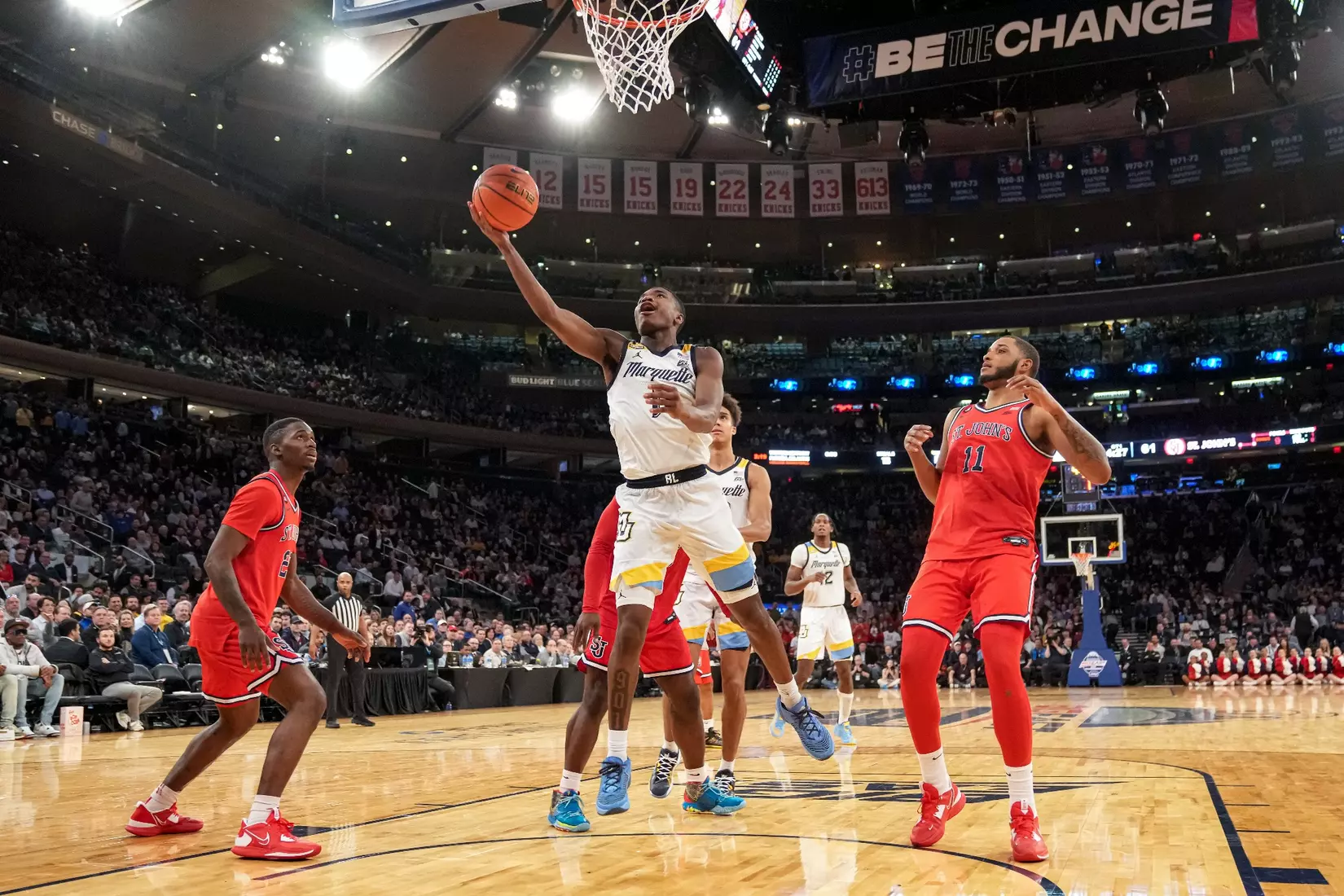Marquette Men's Basketball defeats St. Johns 72-70 at Madison Square Garden in New York City, NY during the Quarterfinals of the 2023 Big East Tournament on Thursday March 9, 2023.