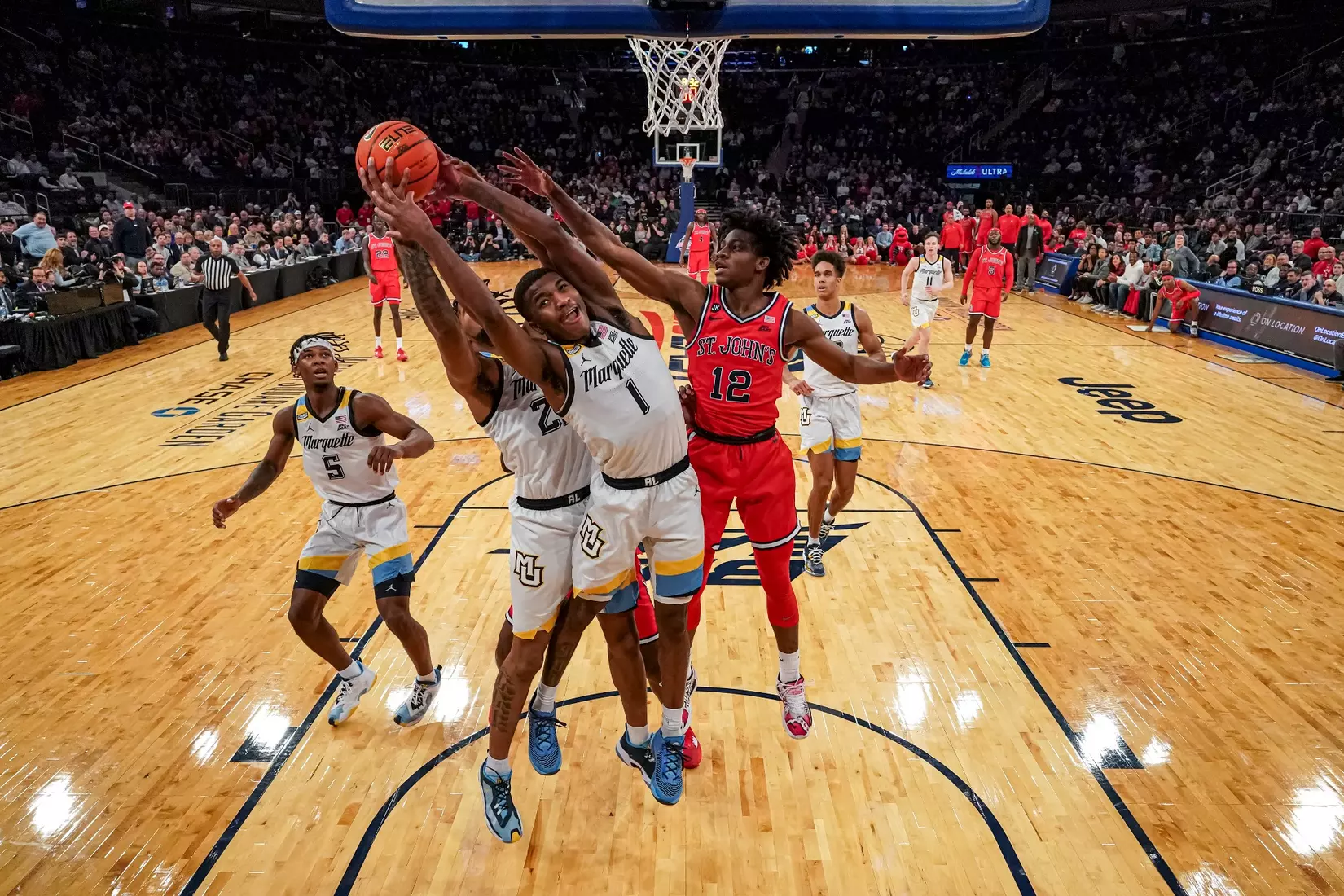 Marquette Men's Basketball defeats St. Johns 72-70 at Madison Square Garden in New York City, NY during the Quarterfinals of the 2023 Big East Tournament on Thursday March 9, 2023.