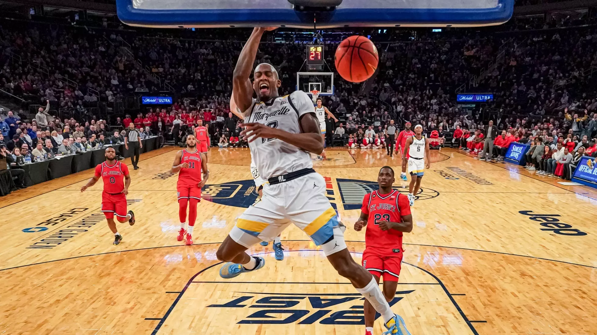 Marquette Men's Basketball defeats St. Johns 72-70 at Madison Square Garden in New York City, NY during the Quarterfinals of the 2023 Big East Tournament on Thursday March 9, 2023.