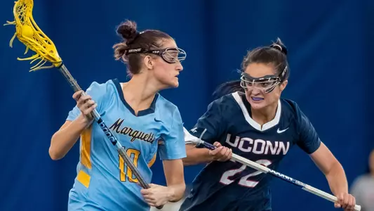 Marquette Women's Lacrosse defeats UCONN 12-9 at Valley Fields in Milwaukee, WI on Saturday, 15 April 2023.