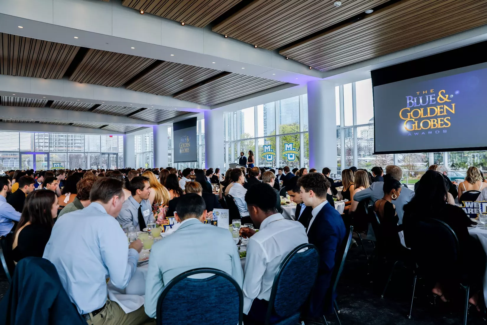 The Marquette student athletes were recognized at the Blue & Golden Globes Awards Sunday night at Discovery World in celebration of the 2022-23 athletics and academic year.