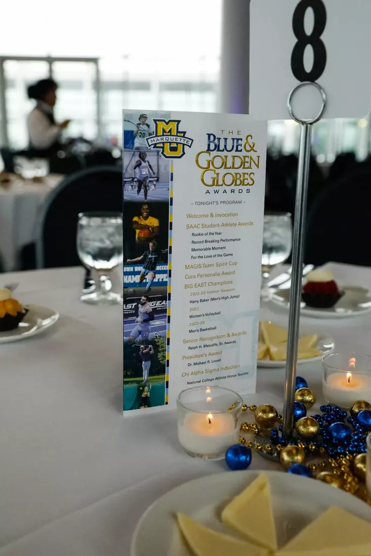 The Marquette student athletes were recognized at the Blue & Golden Globes Awards Sunday night at Discovery World in celebration of the 2022-23 athletics and academic year.