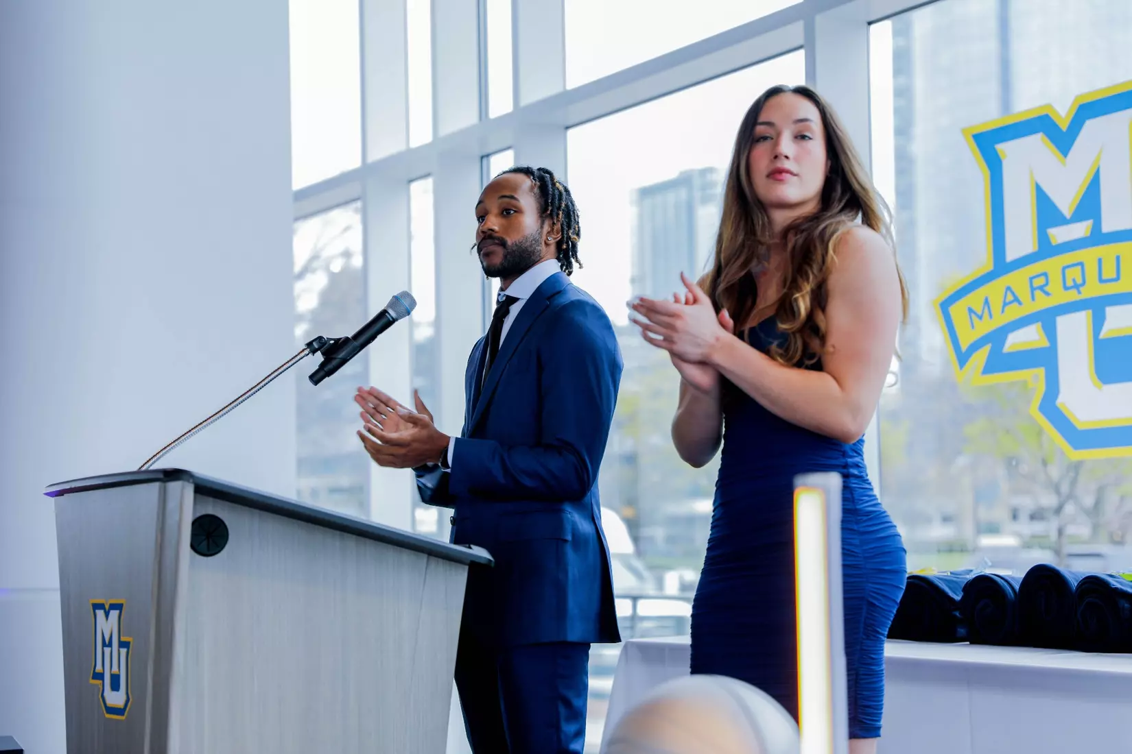 The Marquette student athletes were recognized at the Blue & Golden Globes Awards Sunday night at Discovery World in celebration of the 2022-23 athletics and academic year.