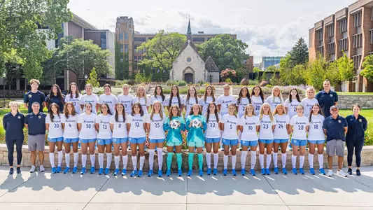 Marquette Women's Soccer 2023-24 team photo at Joan of Arc Chapel on Marquette University Campus on July 31, 2023 in Milwaukee, WI.