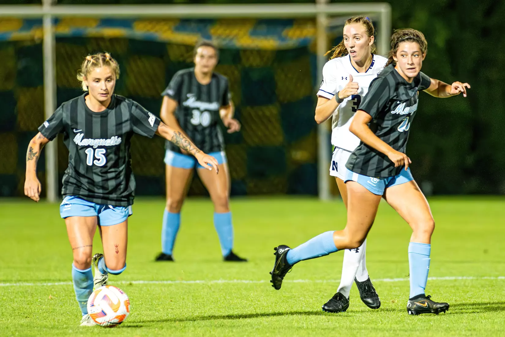 Marquette Women's Soccer falls to Northwestern 4-0 on Thursday August 17th, 2023 at Valley Fields in MIlwaukee, Wisconsin