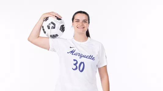 Marquette Women's Soccer 2023-24 media day posed at Al McGuire Center on July 31, 2023 in Milwaukee, WI.