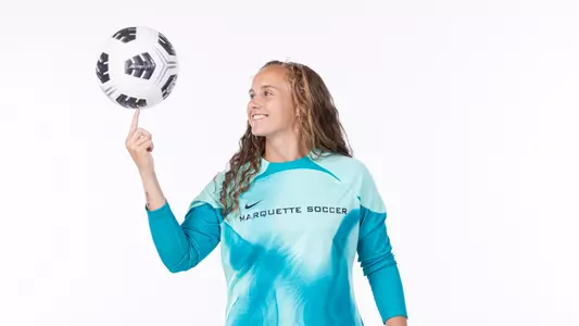 Marquette Women's Soccer 2023-24 media day posed at Al McGuire Center on July 31, 2023 in Milwaukee, WI.