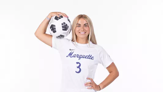 Marquette Women's Soccer 2023-24 media day posed at Al McGuire Center on July 31, 2023 in Milwaukee, WI.