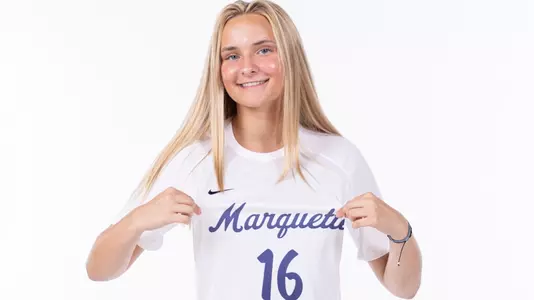 Marquette Women's Soccer 2023-24 media day posed at Al McGuire Center on July 31, 2023 in Milwaukee, WI.