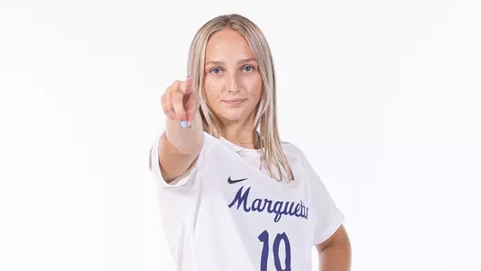 Marquette Women's Soccer 2023-24 media day posed at Al McGuire Center on July 31, 2023 in Milwaukee, WI.