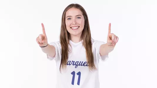 Marquette Women's Soccer 2023-24 media day posed at Al McGuire Center on July 31, 2023 in Milwaukee, WI.