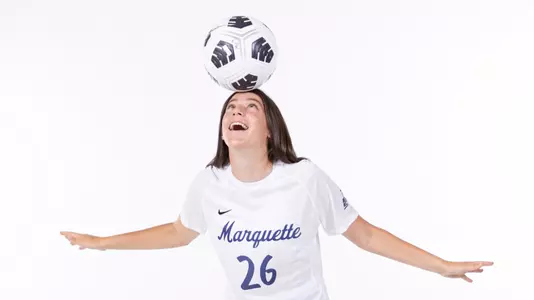Marquette Women's Soccer 2023-24 media day posed at Al McGuire Center on July 31, 2023 in Milwaukee, WI.
