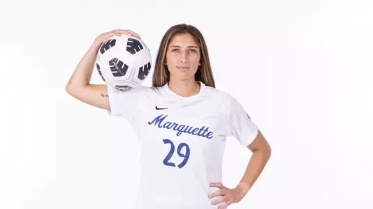 Marquette Women's Soccer 2023-24 media day posed at Al McGuire Center on July 31, 2023 in Milwaukee, WI.