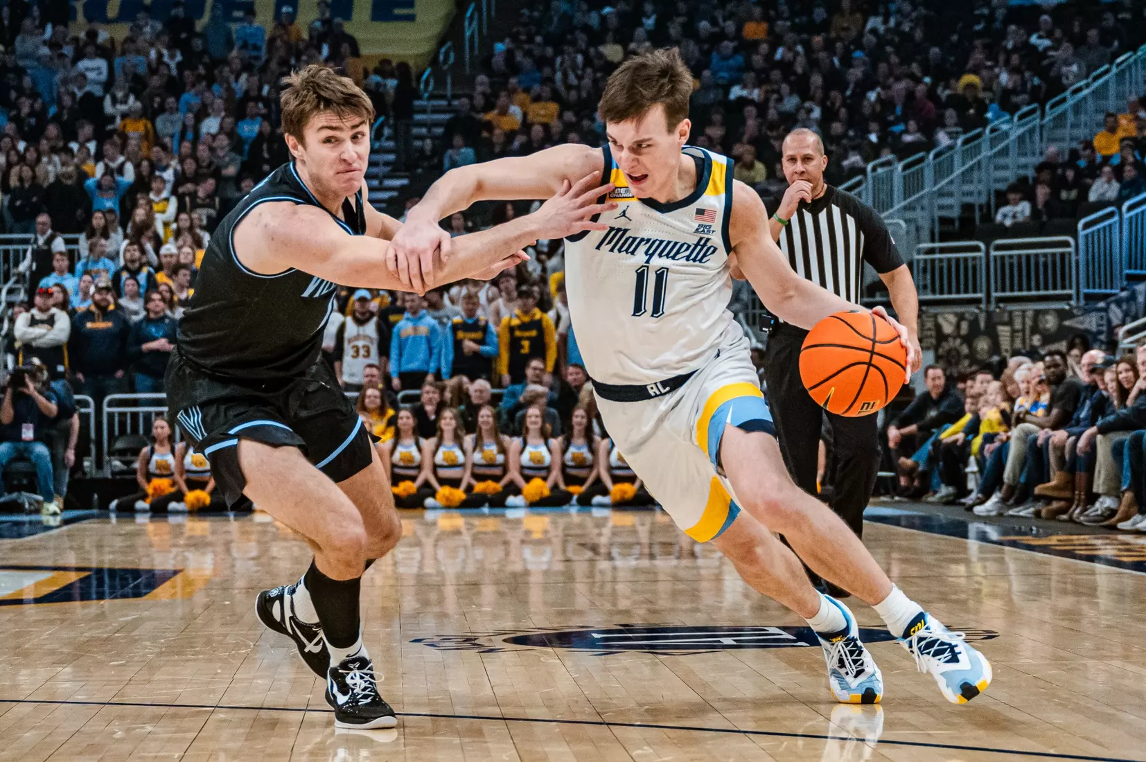 No. 17 Marquette Men's Basketball defeats Villanova 87-74 at Fiserv Forum on Monday January 15, 2024 in Milwaukee, WI.