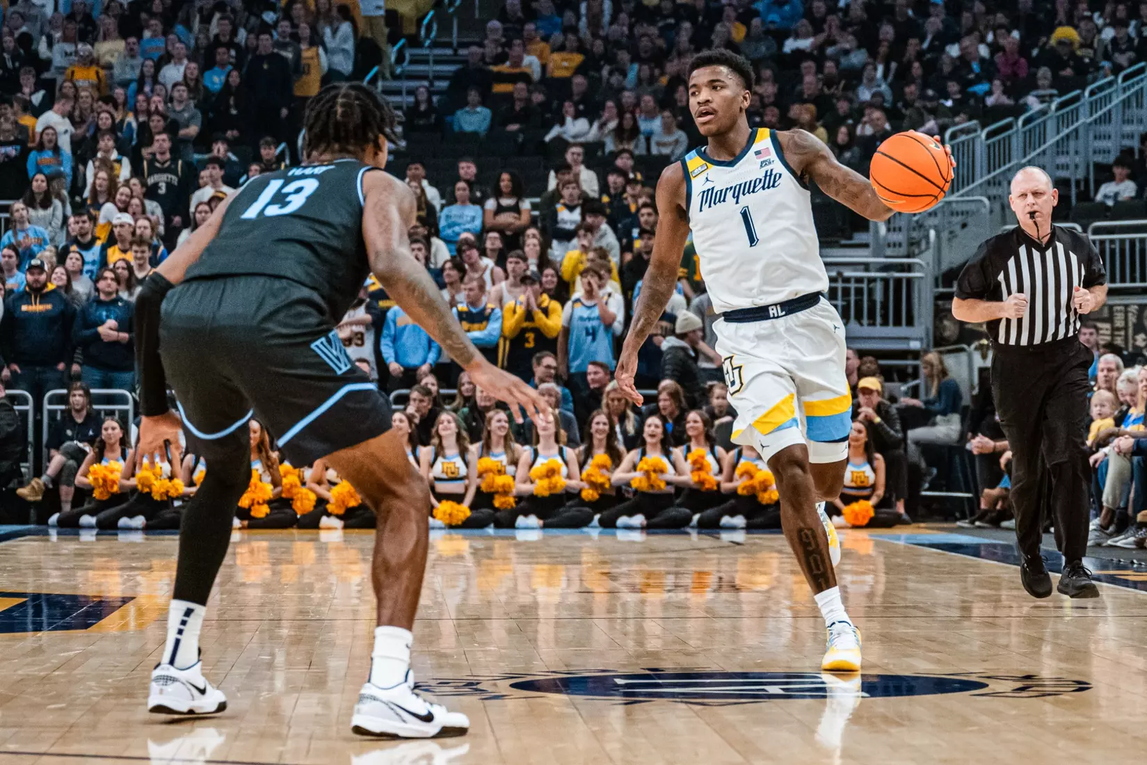 No. 17 Marquette Men's Basketball defeats Villanova 87-74 at Fiserv Forum on Monday January 15, 2024 in Milwaukee, WI.