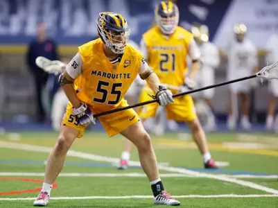 Notre Dame IN - February 15, 2023: Marquette Men’s Lacrosse vs Notre Dame .. Photo by Marcus SnowdenSOUTH BEND, IN - February 15, 2023: Marquette Men’s Lacrosse vs Notre Dame Celebration.. Photo by Marcus Snowden
Marquette Men’s Lacrosse Notre Dame Men’s Lacrosse NCAA LAX D1, Loftus Center, 55 Noah Verlinde