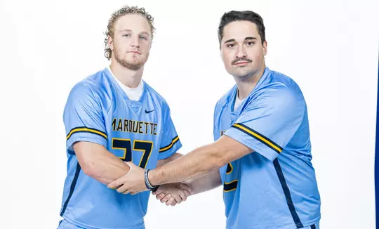 2 Grant Evans, 37 Luke Williams
Marquette Men's Lacrosse 2023-2024 Posed Photos.