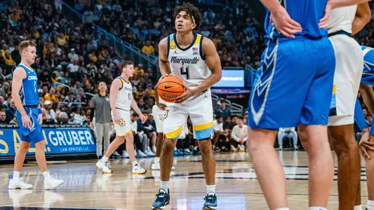 No. 10 Marquette Men's Basketball Defeats No. 22 Creighton 72-67 on December 30th, 2023 at Fisrev Forum in Milwaukee, WI