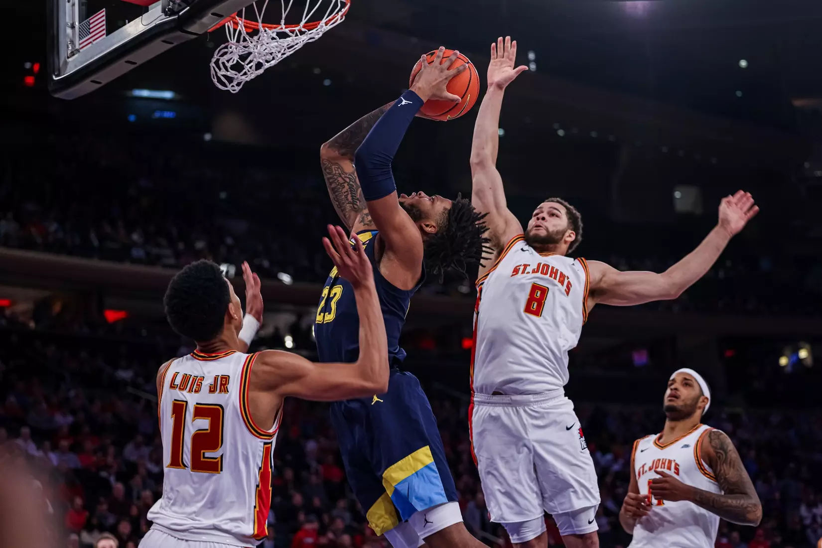 No. 17 Marquette Men's Basketball defeats St. Johns 73-72 at Madison Square Garden on Saturday January 20, 2024 in New York, NY.