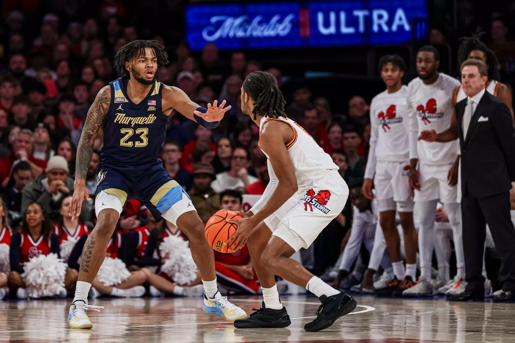 No. 17 Marquette Men's Basketball defeats St. Johns 73-72 at Madison Square Garden on Saturday January 20, 2024 in New York, New York.