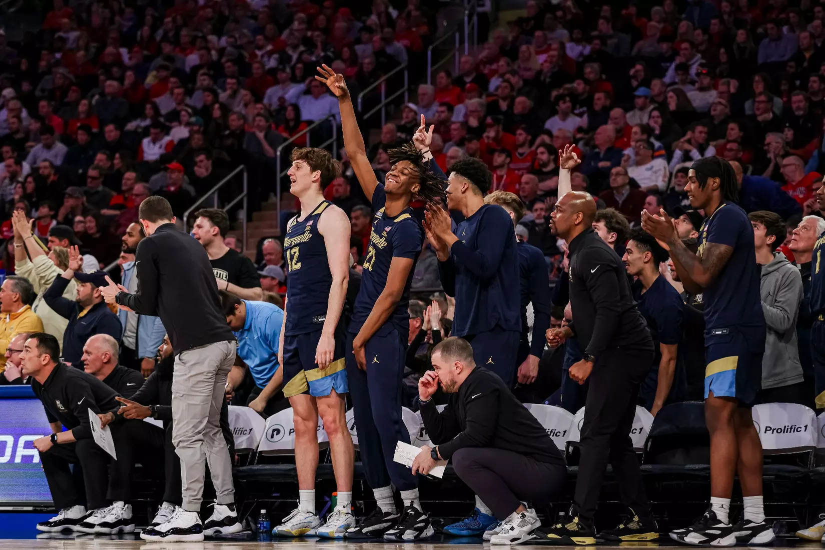 No. 17 Marquette Men's Basketball defeats St. Johns 73-72 at Madison Square Garden on Saturday January 20, 2024 in New York, New York.