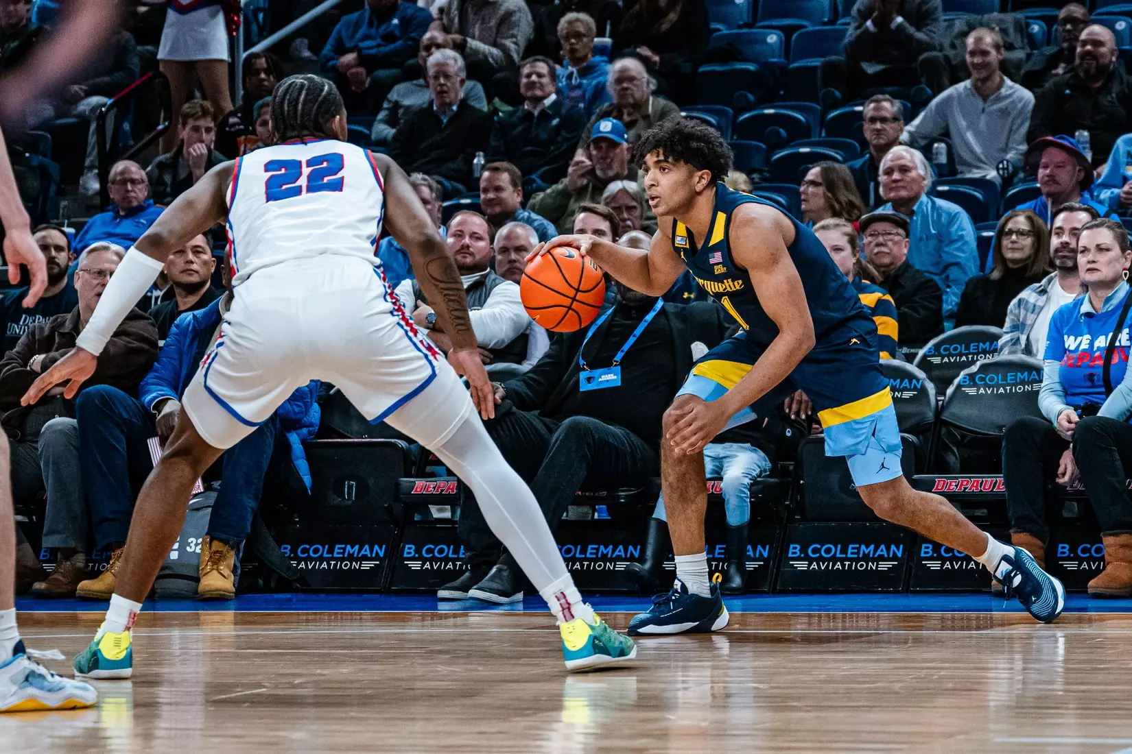 No. 14 Marquette Men's Basketball defeats DePaul 86-73 at Wintrust Arena on Wednesday January 24, 2024 in Chicago, IL.
