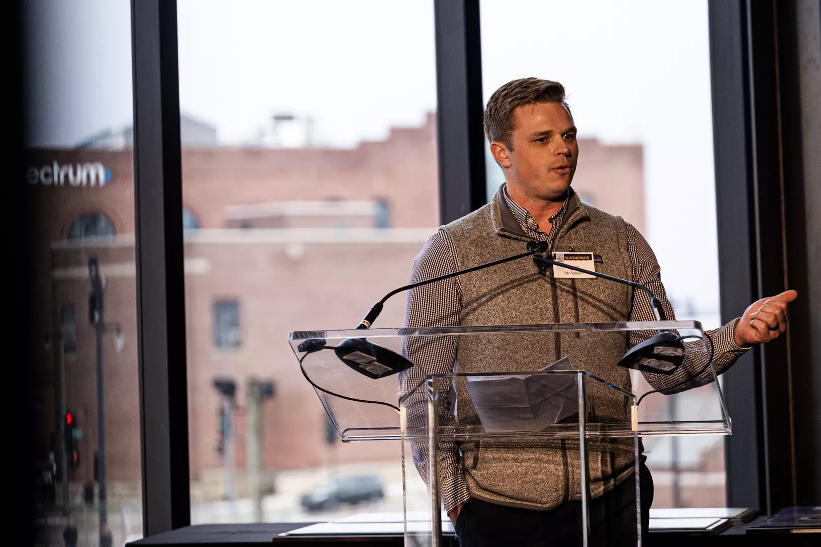 Members of the 2024 M Club HOF gather at The Gather outside of Fiserv Forum on Saturday January 27, 2024, in Milwaukee, WI.