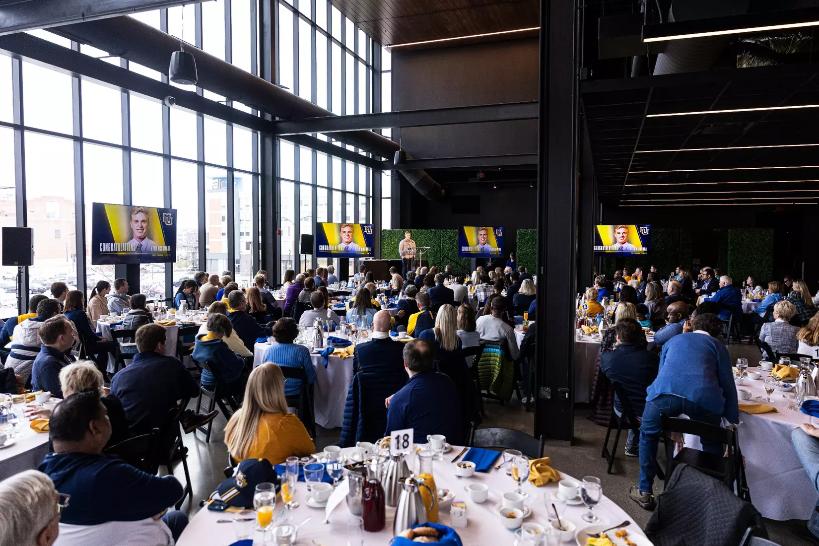 Members of the 2024 M Club HOF gather at The Gather outside of Fiserv Forum on Saturday January 27, 2024, in Milwaukee, WI.