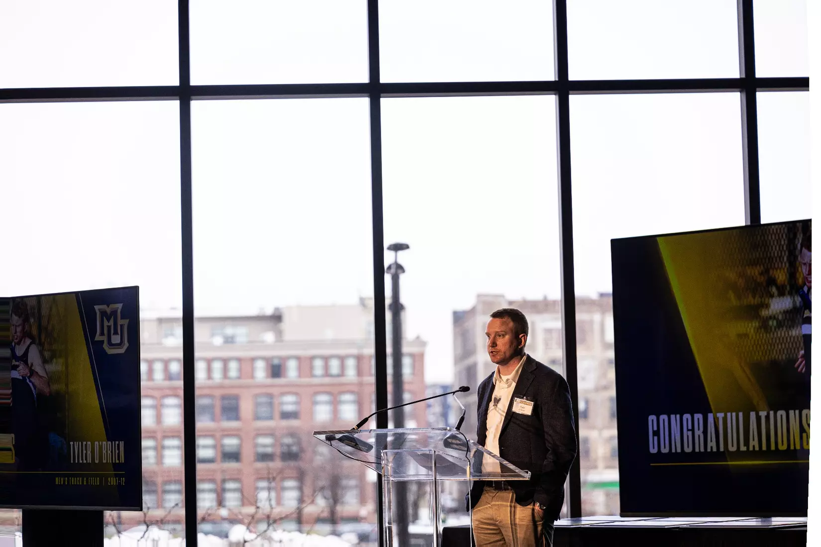 Members of the 2024 M Club HOF gather at The Gather outside of Fiserv Forum on Saturday January 27, 2024, in Milwaukee, WI.