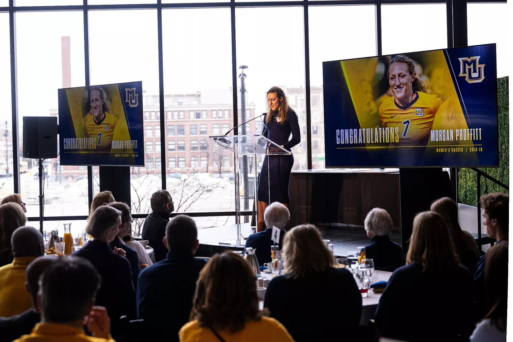 Members of the 2024 M Club HOF gather at The Gather outside of Fiserv Forum on Saturday January 27, 2024, in Milwaukee, WI.