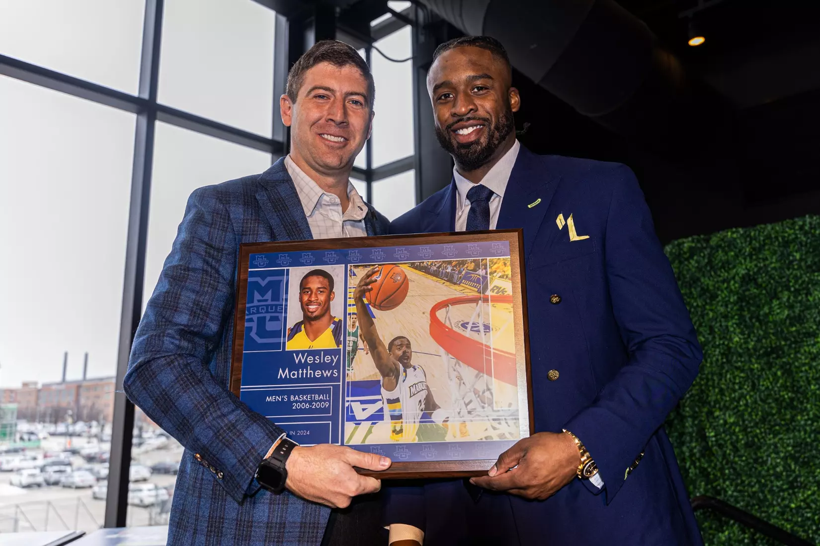 Members of the 2024 M Club HOF gather at The Gather outside of Fiserv Forum on Saturday January 27, 2024, in Milwaukee, WI.