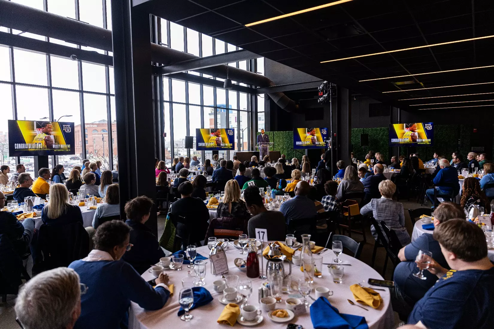 Members of the 2024 M Club HOF gather at The Gather outside of Fiserv Forum on Saturday January 27, 2024, in Milwaukee, WI.