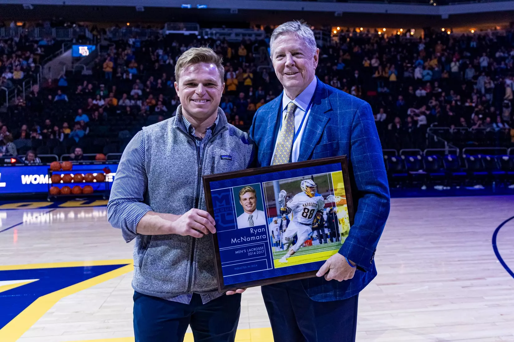 Members of the 2024 M Club HOF gather at The Gather outside of Fiserv Forum on Saturday January 27, 2024, in Milwaukee, WI.