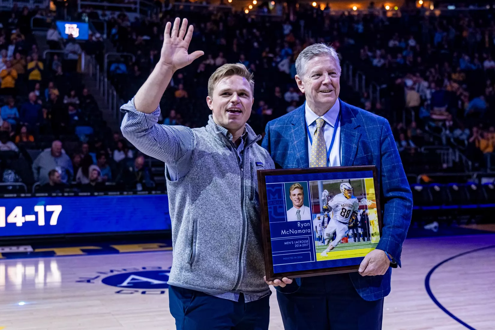 Members of the 2024 M Club HOF gather at The Gather outside of Fiserv Forum on Saturday January 27, 2024, in Milwaukee, WI.