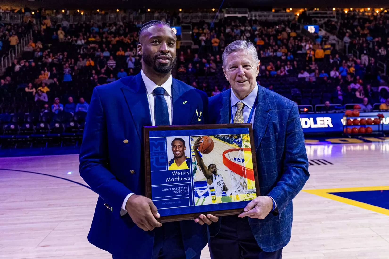 Members of the 2024 M Club HOF gather at The Gather outside of Fiserv Forum on Saturday January 27, 2024, in Milwaukee, WI.