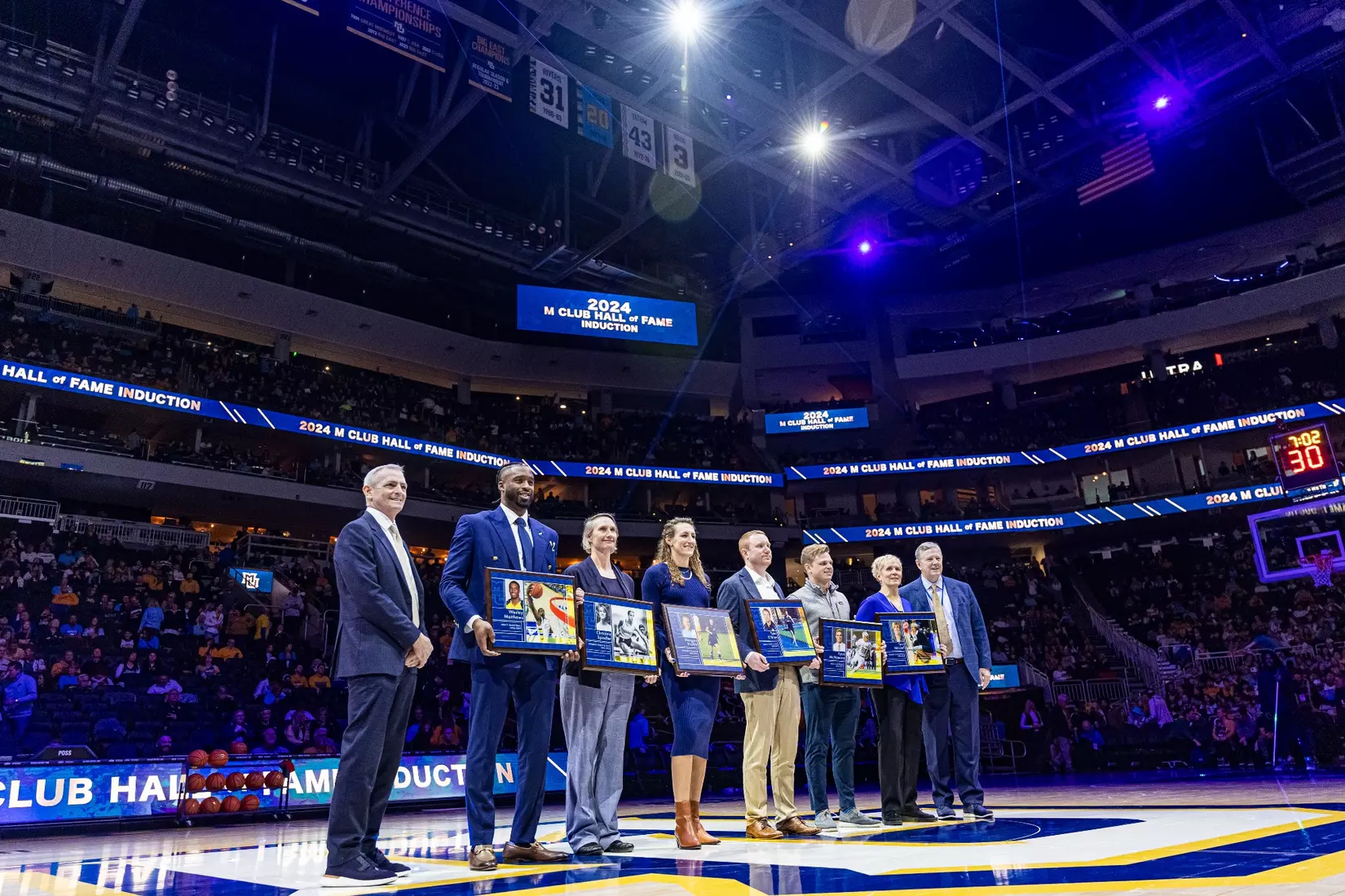 Members of the 2024 M Club HOF gather at The Gather outside of Fiserv Forum on Saturday January 27, 2024, in Milwaukee, WI.