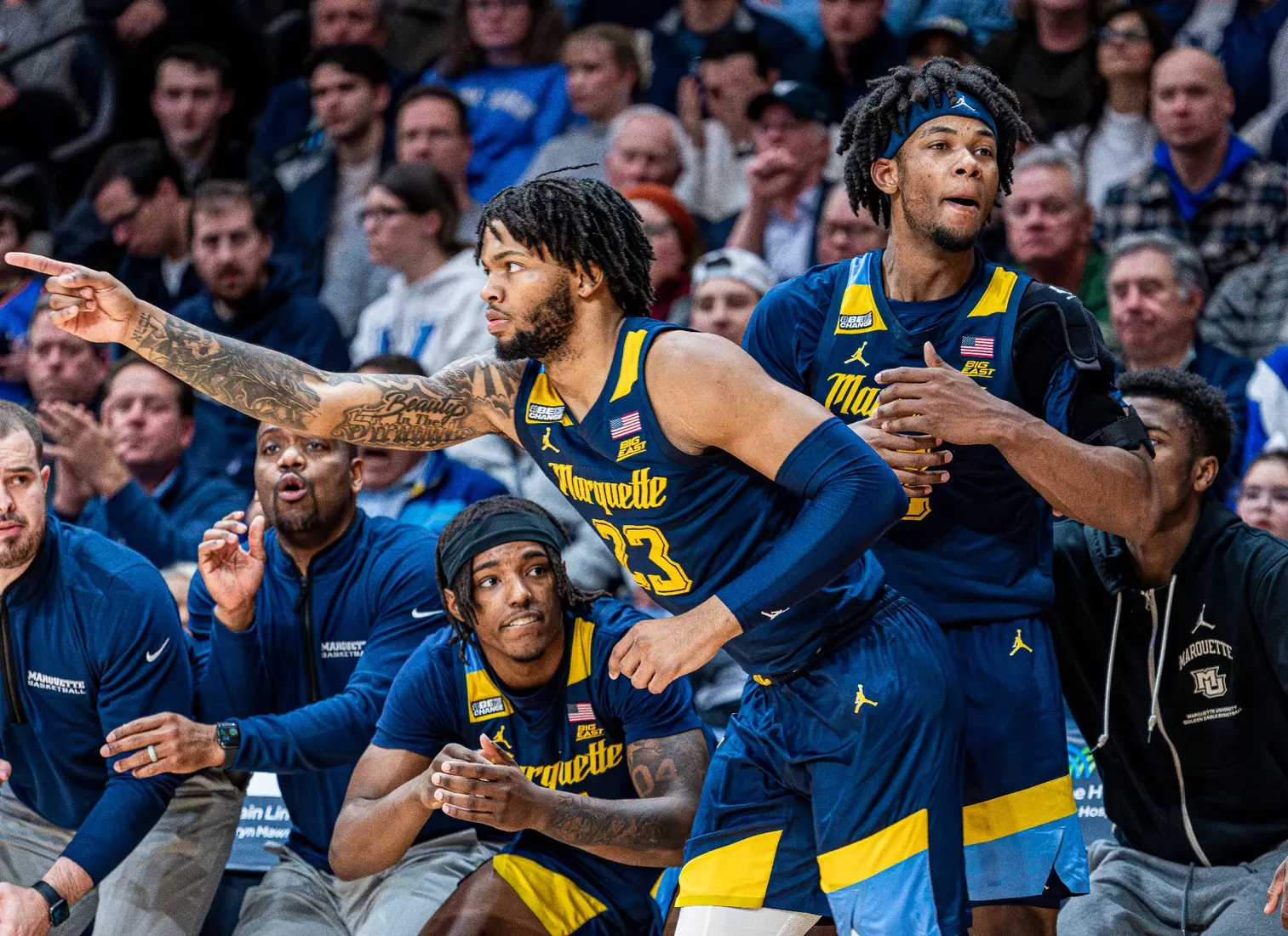 No. 9 Marquette defeats Villanova 85-80 at Finneran Pavillion on Tuesday January 30, 2024 in Villanova, Pennslyvania.
