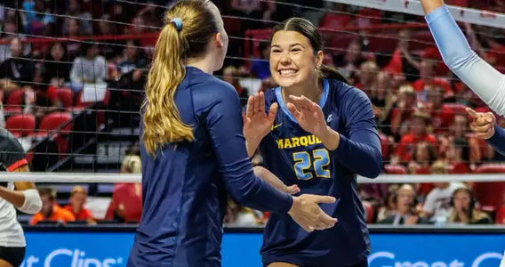 Marquette Women's Volleyball defeated Western Kentucky University 3-2 on Friday, September 13, 2024 at E.A. Diddle Arena in Bowling Green, Kentucky